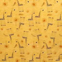 Bild von Baumwolljersey Giraffe gelb, schwarz